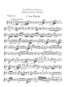 Partition violons I, II, 6 Concerts Transcrits en Sextuor, Rameau, Jean-Philippe