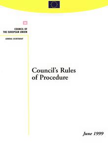 Council s rules of procedure