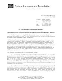 FDA Comment Press Release 