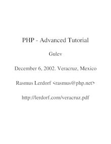 PHP - Advanced Tutorial