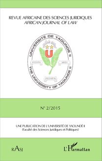 Revue africaine des sciences juridiques n° 2 /2015