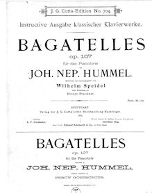 Partition complète, Bagatelles, Op. 107, Hummel, Johann Nepomuk