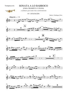 Partition trompette , partie (A), Barroc Sonata, Sonata para trompeta y piano