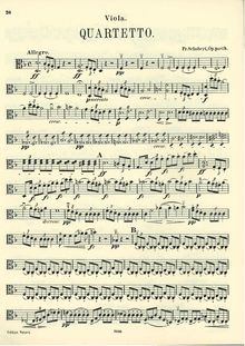 Partition viole de gambe, corde quatuor No.14, Death and the Maiden par Franz Schubert