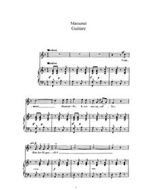 Partition complète (F Major: haut voix et piano), Guitare