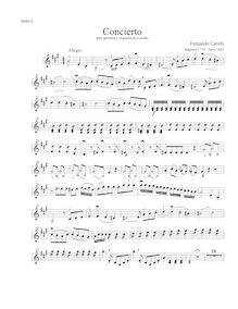 Partition violons II, Concerto pour guitare et cordes, Carulli, Ferdinando