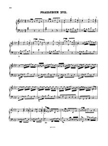 Partition Prelude et Fugue No.17 en A♭ major, BWV 862, Das wohltemperierte Klavier I par Johann Sebastian Bach