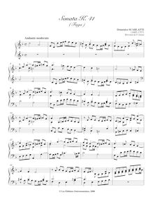 Partition Sonata K.41, 100 clavier sonates, Keyboard, Scarlatti, Domenico