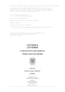 Letters and Lettering - A Treatise With 200 Examples