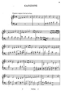 Partition complète, Canzoni, Cavazzoni, Girolamo