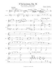 Partition complète, Tema y ocho variaciones para marimba y flauta