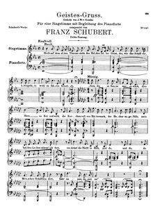 Partition 3rd version, Geistes-Gruss, D.142 (Op.92 No.3), A Spirit s Greeting