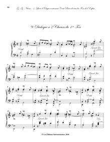 Partition , Dialogue à 2 Chœurs du 1er Ton, Livre d orgue contenant cent pièces de tous les tons de l Église.