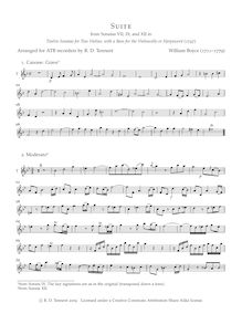 Partition , ténor enregistrement  , partie, 12 sonates pour 2 violons avec a basse pour pour violoncelle ou Harpsicord