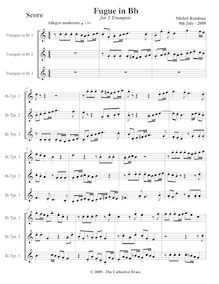 Partition complète, Fugue pour 3 trompettes en B-flat major, B-flat major