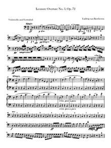 Partition violoncelles / Basses, Leonora Overture No. 3, C major