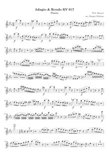 Partition flûte, Adagio und Rondo, K.617, Mozart, Wolfgang Amadeus
