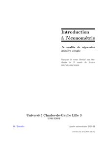 Introduction à l économétrie