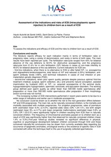Évaluation de la fécondation in vitro avec micromanipulation (Intracytoplasmic sperm injection [ICSI]) - Abstract ICSI english version