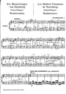 Partition No.1 - partition complète, Reminiscences of Richard wagner s opéra Die Meistersinger von Nürnberg, WoO.27