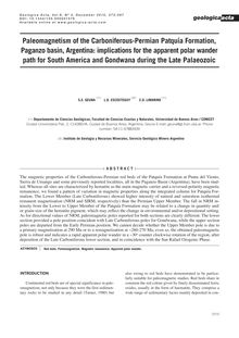 Paleomagnetism of the Carboniferous-Permian Patquía Formation, Paganzo basin, Argentina: implications for the apparent polar wander path for South America and Gondwana during the Late Palaeoz
