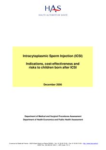 Évaluation de la fécondation in vitro avec micromanipulation (Intracytoplasmic sperm injection [ICSI]) - Summary ICSI