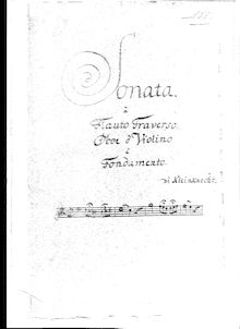 Partition parties complètes, Trio Sonata, Sonata a Flauto Traverso, Oboe o Violino e Fondamento