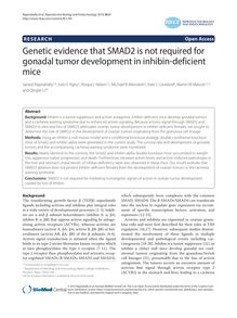 Genetic evidence that SMAD2 is not required for gonadal tumor development in inhibin-deficient mice
