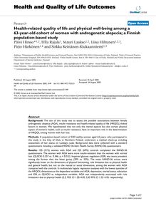 Health-related quality of life and physical well-being among a 63-year-old cohort of women with androgenetic alopecia; a Finnish population-based study