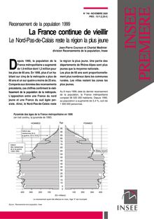 Recensement de la population 1999 - La France continue de vieillir - Le Nord-Pas-de-Calais reste la région la plus jeune