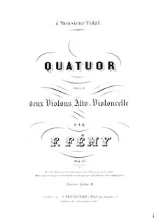 Partition violoncelle, corde quatuor, Lettre B., D major, Fémy, François