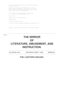 The Mirror of Literature, Amusement, and Instruction - Volume 19, No. 541, April 7, 1832
