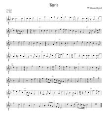 Partition ténor viole de gambe, octave aigu clef, Mass pour Three voix