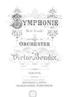 Partition complète, Symphony No.3, A minor, Bendix, Victor