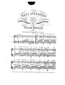 Partition complète, Mary Avourneen, Mary! Avourneen, C major, Barker, George