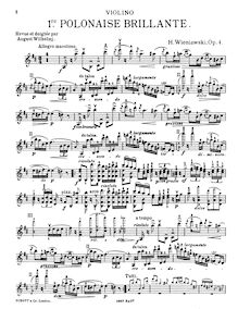 Partition de violon, Polonaise de concert, D major, Wieniawski, Henri par Henri Wieniawski