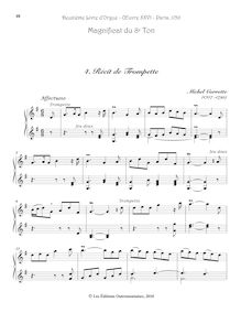 Partition , Récit de Trompette, Deuxième Livre d’Orgue, Corrette, Michel par Michel Corrette