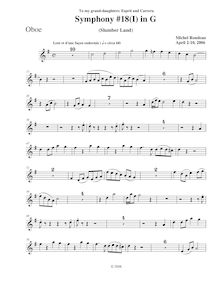 Partition hautbois, Symphony No.18, B-flat major, Rondeau, Michel