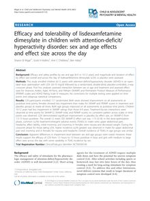 Efficacy and tolerability of lisdexamfetamine dimesylate in children with attention-deficit/hyperactivity disorder: sex and age effects and effect size across the day