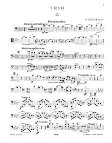 Partition violoncelle, Piano Trio en F minor, Op.14, F minor, Catoire, Georgy