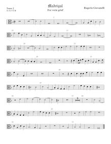 Partition ténor viole de gambe 2, alto clef, pour verie grief, Giovannelli, Ruggiero