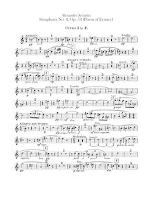 Partition cor 1, 2, 3, 4 (en F), Symphony No.4, Op.54, Poème de l Extase