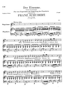 Partition 1st version, Original key, Der Einsame, D.800 (Op.41)