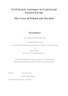 Civil society assistance in Central and Eastern Europe [Elektronische Ressource] : the cases of Poland and Slovakia / von Christine Abele
