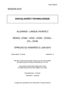  Bac Techno 2019 : les sujets des langues LV2 (Allemand)