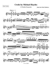 Partition Solo violon, Credo by Michael Haydn: A violon Concerto