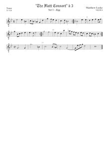Partition ténor viole de gambe (octave aigu clef), Flatt Consort par Matthew Locke