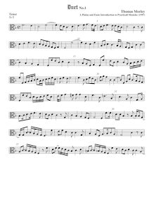 Partition ténor viole de gambe, alto clef, A Plain et Easy Introduction to Practical Music