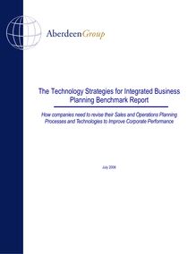 The Technology Strategies for Integrated Business Planning Benchmark Report