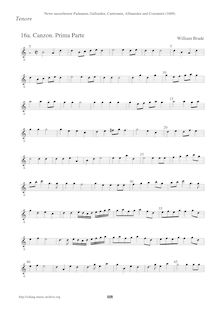 Partition ténor en G2 clef, Newe ausserlesene Paduanen, Galliarden, Cantzonen, Allmand und Couranten